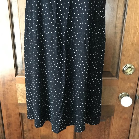 LOFT Black w/White Polka Dots Short Sleeve Dress Size 14 - Picture 7 of 11